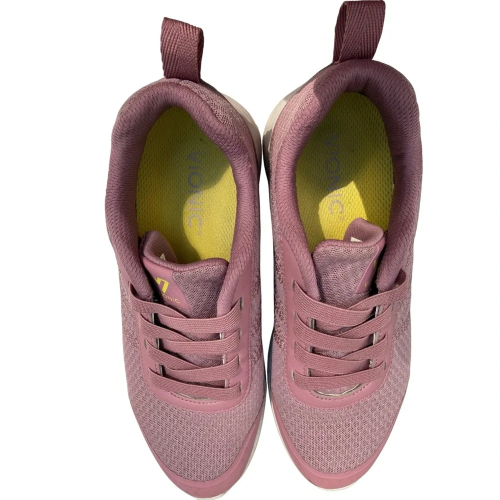 Vionic Shay Walking Sneakers Womens 7 Mauve Rose Mesh Orthotic Comfort Trainers‎
